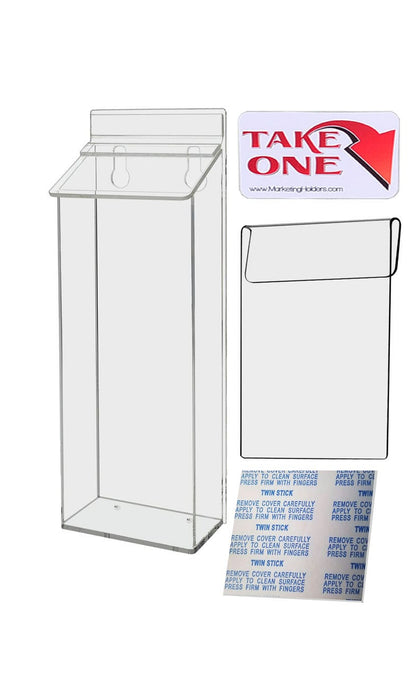 4"W x 9"H Outdoor Window Hook Trifold Holder Brochure Box