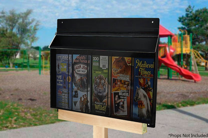 4"W x 9"H Outdoor Brochure Holder Wall Clear and Black Box