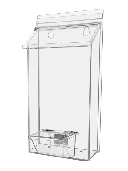 Six Inch Wide Post Card Holder with Adbox Literature Outdoor Display Rack