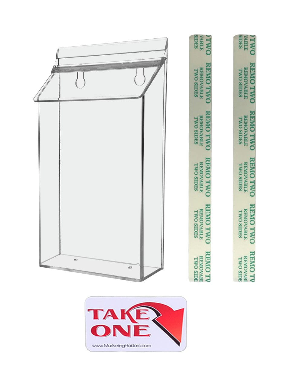 Six Inch Wide Bifold Display Literature Bin Outdoor Brochure Postcard adhesive sticker