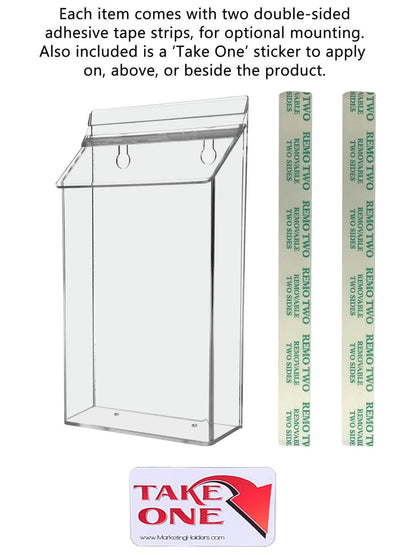 Includes adhesive and take one sticker