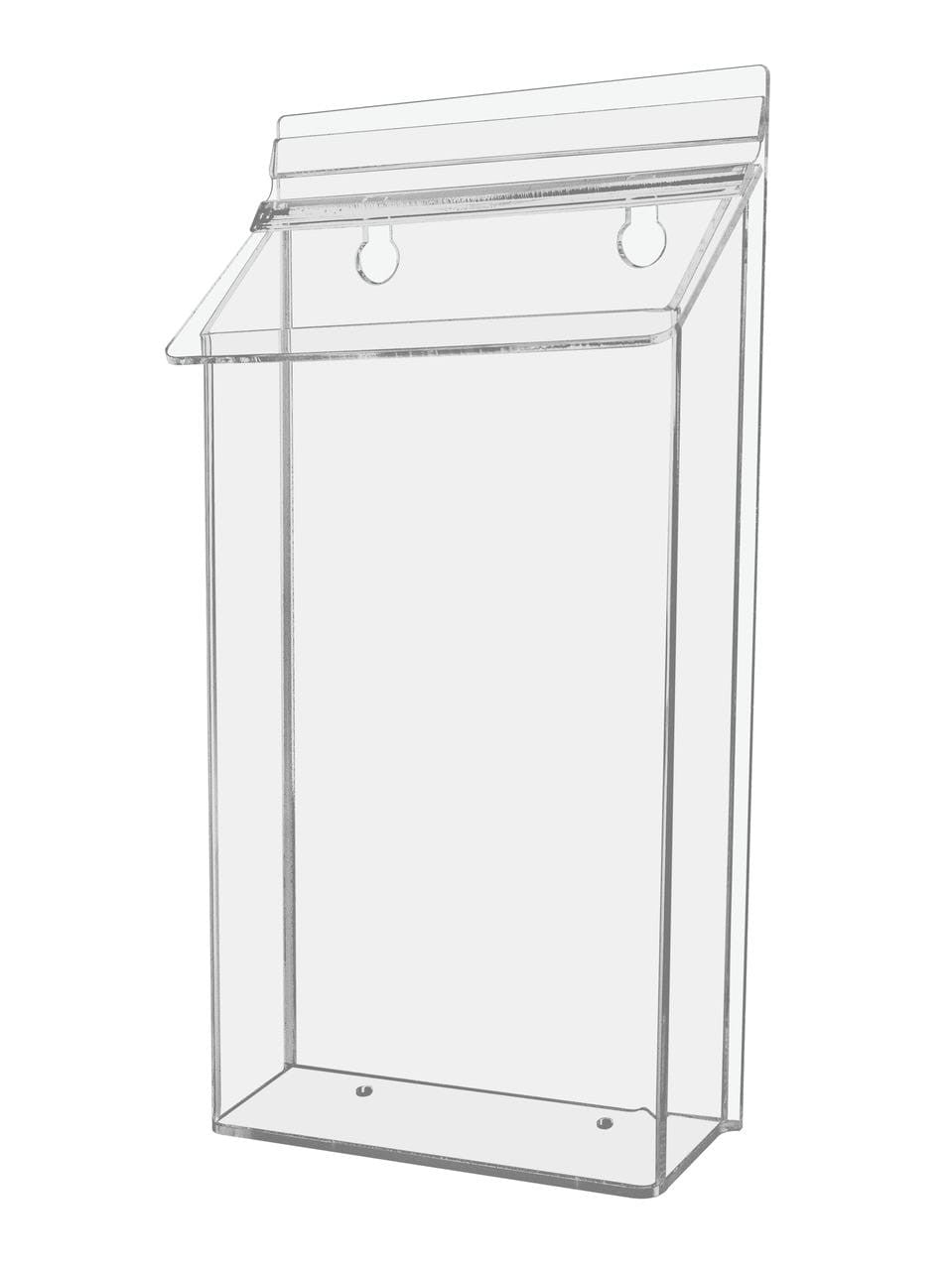6"W x 10"H Outdoor Bifold Holder Wall Mount Brochure Box with Lid