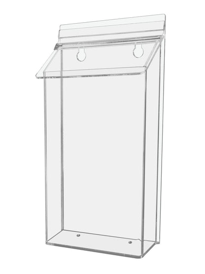 6"W x 10"H Outdoor Bifold Holder Wall Mount Brochure Box with Lid