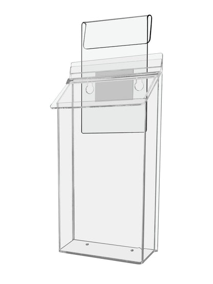 6"W x 10"H Outdoor Window Hook Bifold Holder Brochure Box