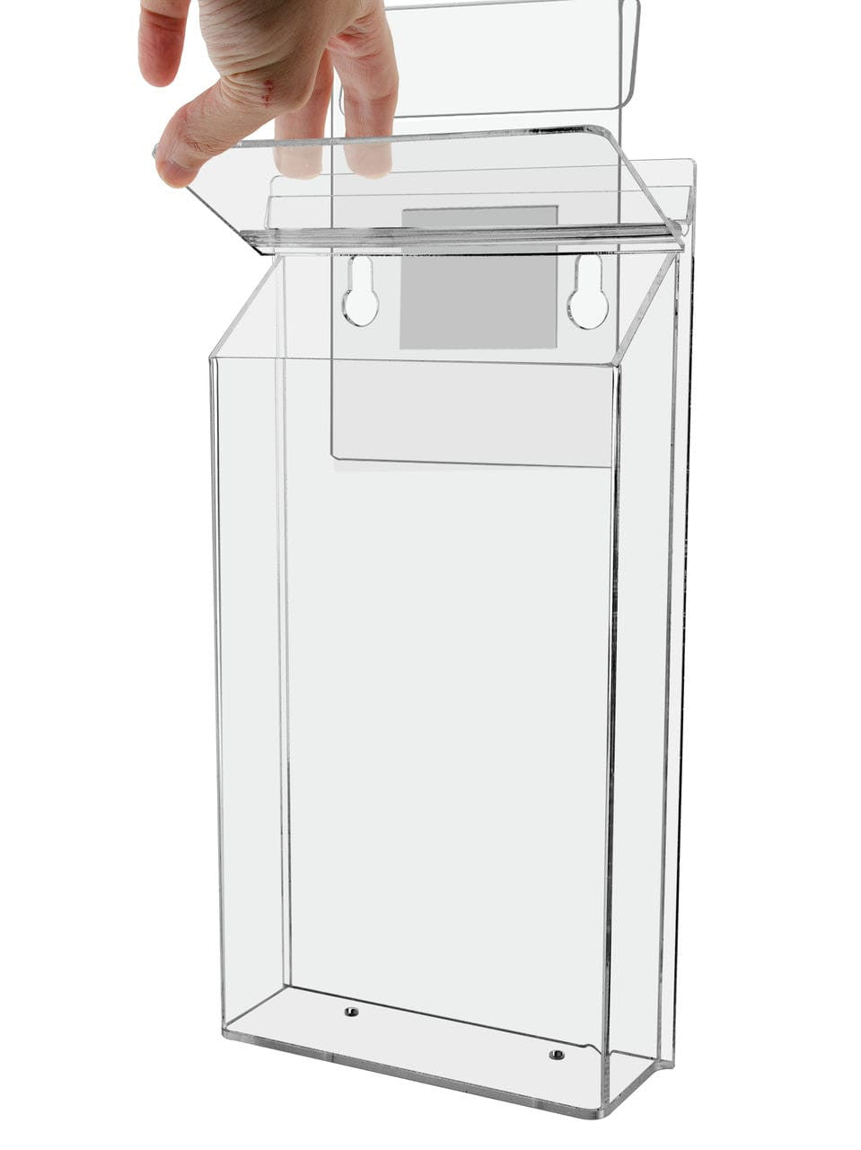 Six Inch Wide by Ten Inches High Outdoor Brochure Holder with Lid and Window Hook