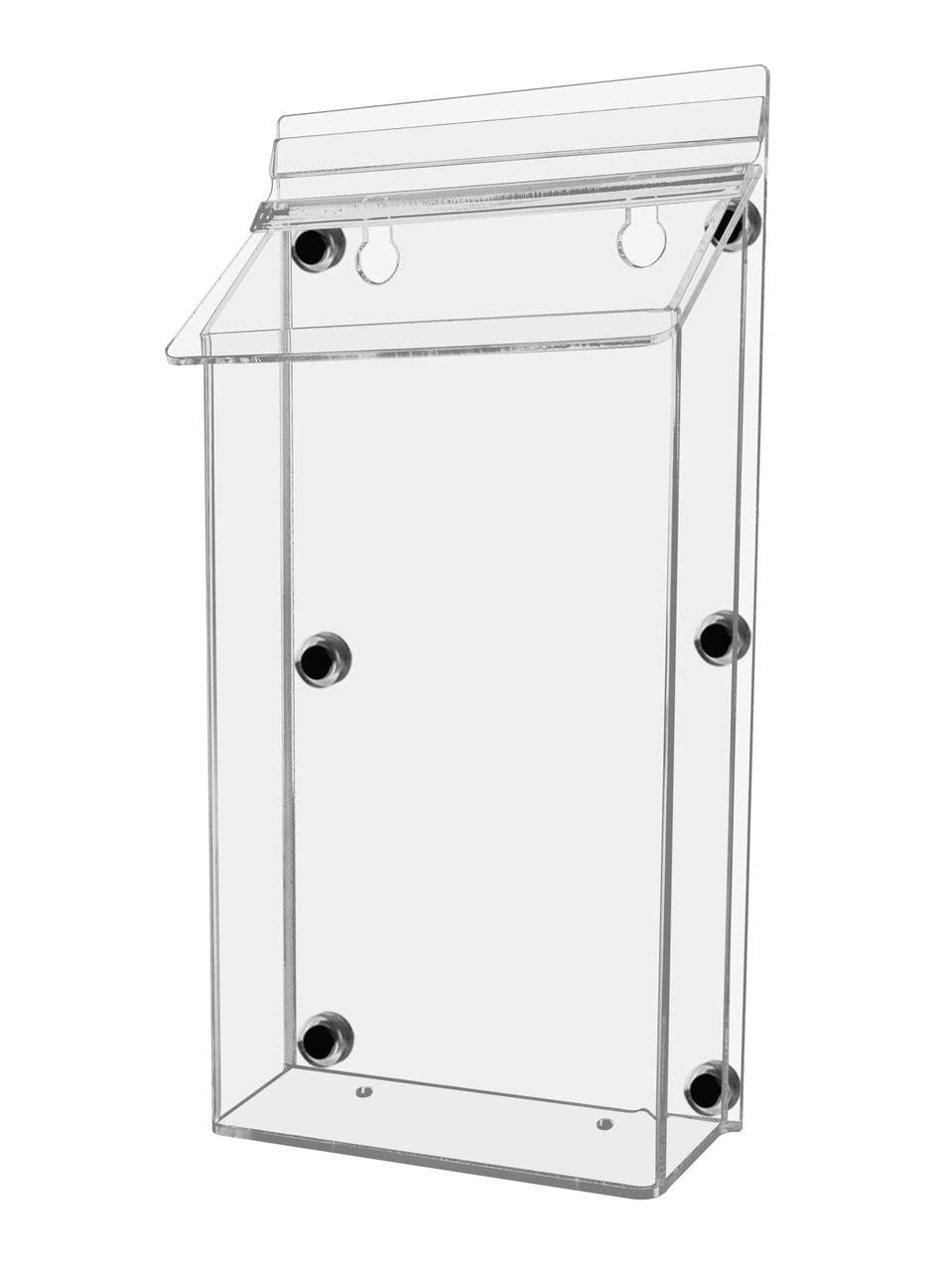 Magnetic Outdoor Brochure Holder with Lid Clear Acrylic