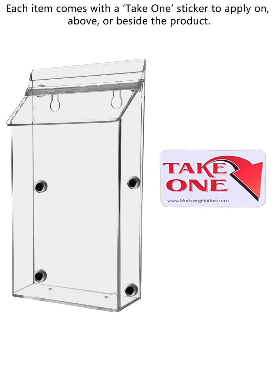Magnetic Outdoor Brochure Holder with Lid Each item comes with a take one sticker to apply on above or beside the product