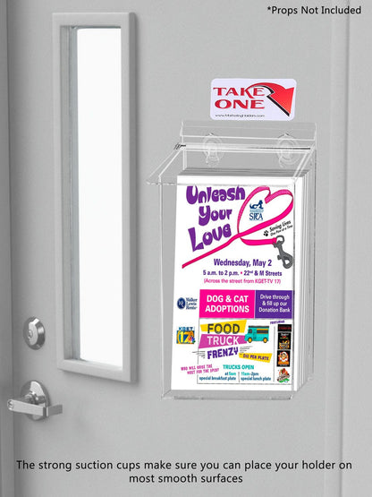 6"W x 10"H Suction Cup Outdoor Bifold Holder Window Mount