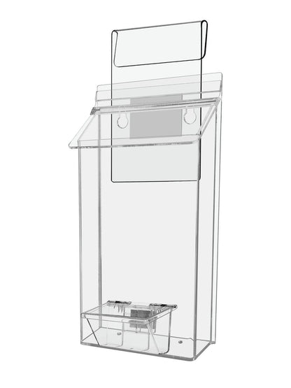 6"W x 10"H Outdoor Window Hook Brochure Holder with Card Box