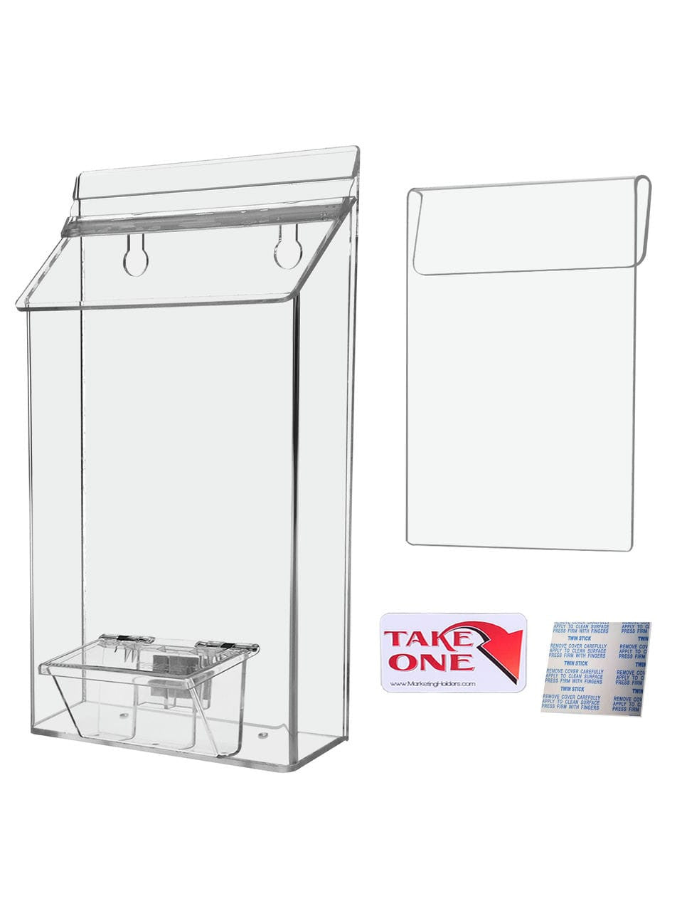 6"W x 10"H Outdoor Window Hook Brochure Holder with Card Box