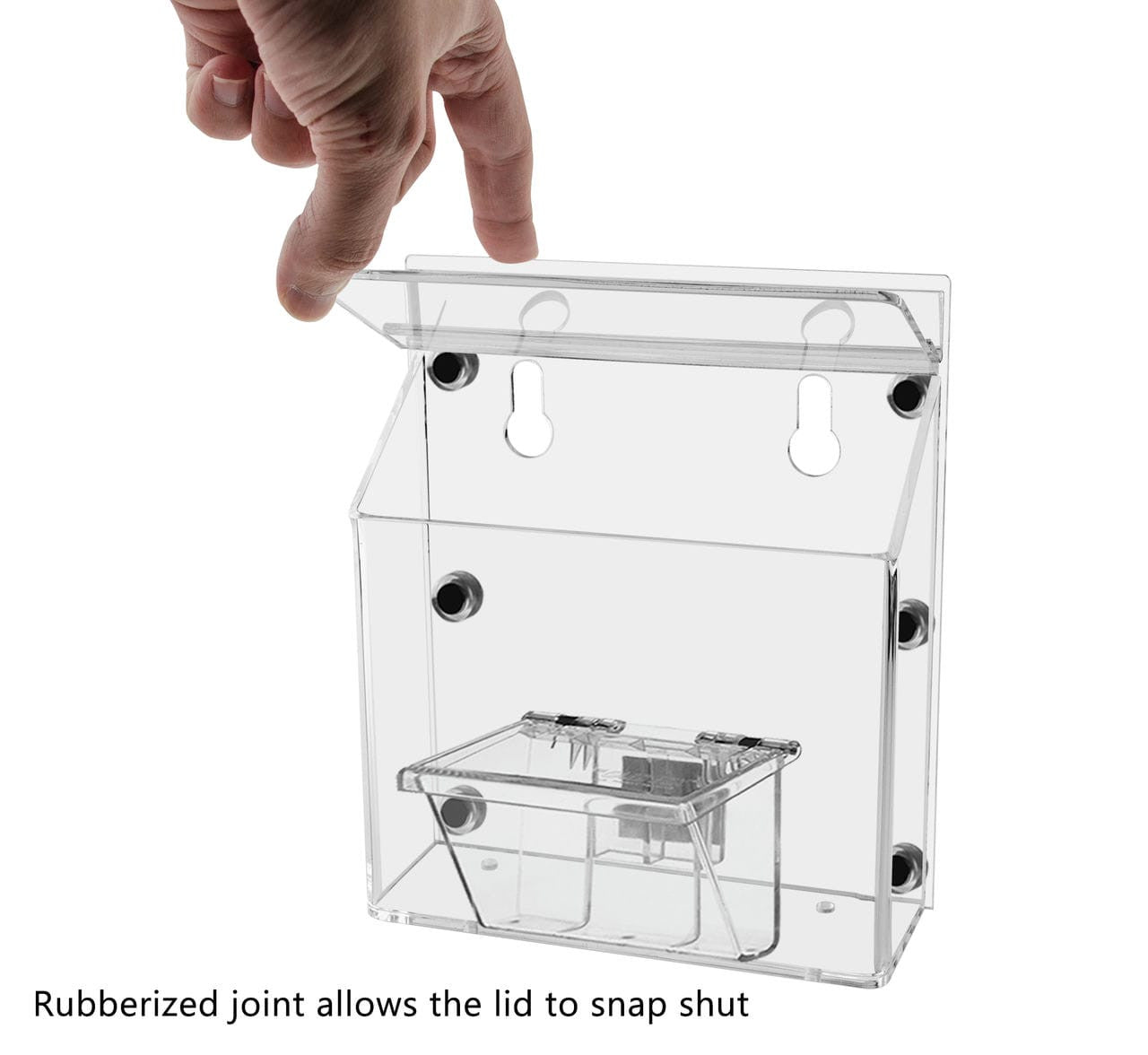 Magnetic Brochure Holder Outdoor Vehicle With Card Box Each item comes with a take one sticker to apply on above or beside the product with open lid by a hand and text