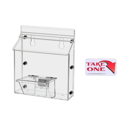 6"W x 4"H Magnetic Outdoor Postcard Brochure Holder with Card Box