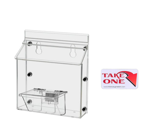 6"W x 4"H Magnetic Outdoor Postcard Brochure Holder with Card Box