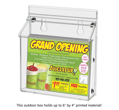 Magnetic Brochure Holder with Lid Outdoor Vehicle with literature and text