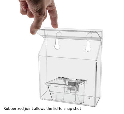 Six inch wide Postcard Display Outdoor Holder Business Card with Box action open lid