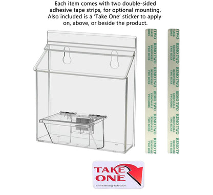 6"W x 4"H Outdoor Postcard Holder Wall Mount with Card Box