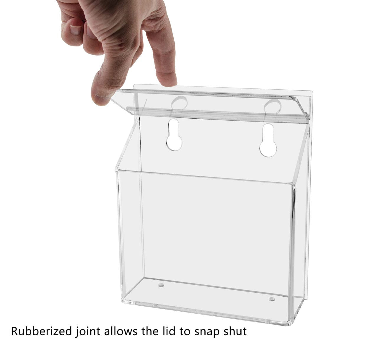 Six inch wide Post Card Box Literature Outdoor Brochure Holder with lid