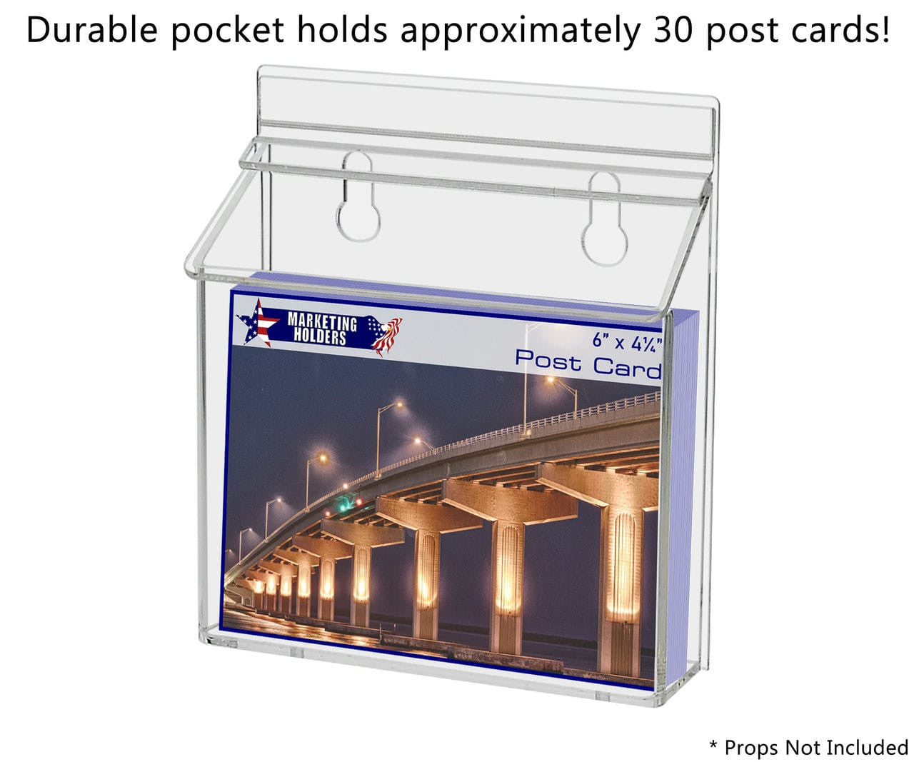 Six inch wide Post Card Box Literature Outdoor Brochure Holder with literature