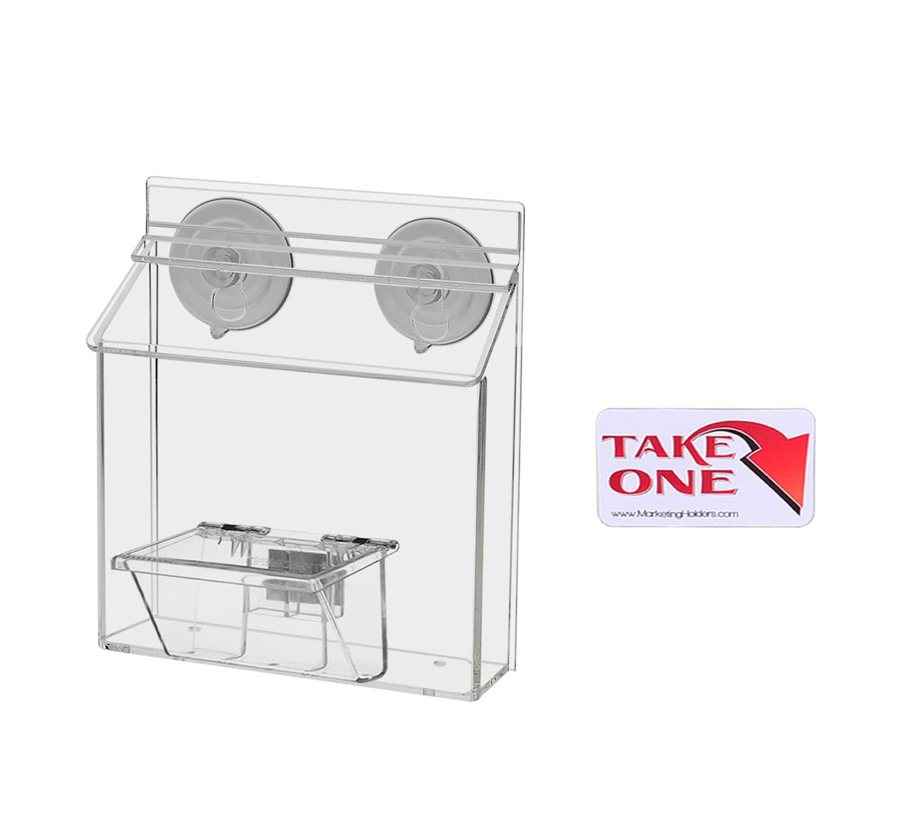 6"W x 4"H Suction Cup Outdoor Postcard Holder with Card Box