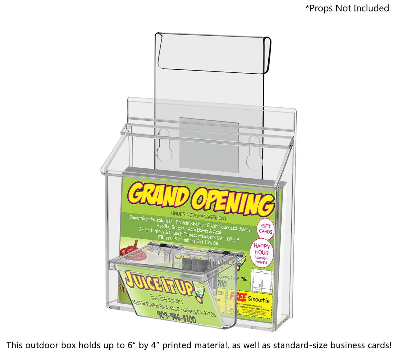 6"W x 4"H Outdoor Window Hook Postcard Holder with Card Box