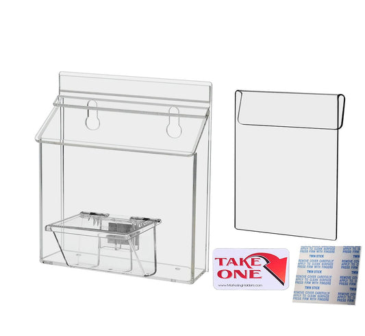 6"W x 4"H Outdoor Window Hook Postcard Holder with Card Box