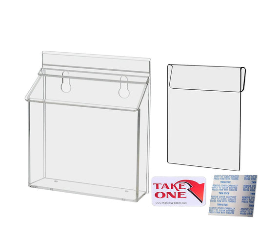 6"W x 4"H Outdoor Window Hook Postcard Holder Brochure Box