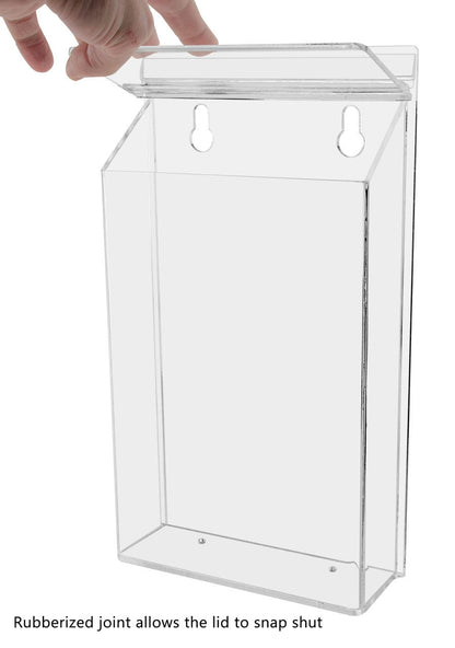 6"W x 9"H Outdoor Bifold Holder Wall Mount Brochure Box with Lid