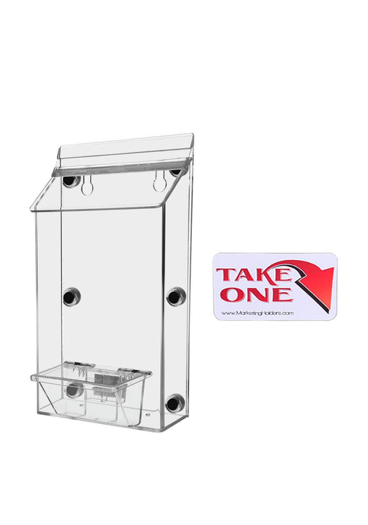 6"W x 9"H Magnetic Outdoor Bifold Brochure Holder with Card Box