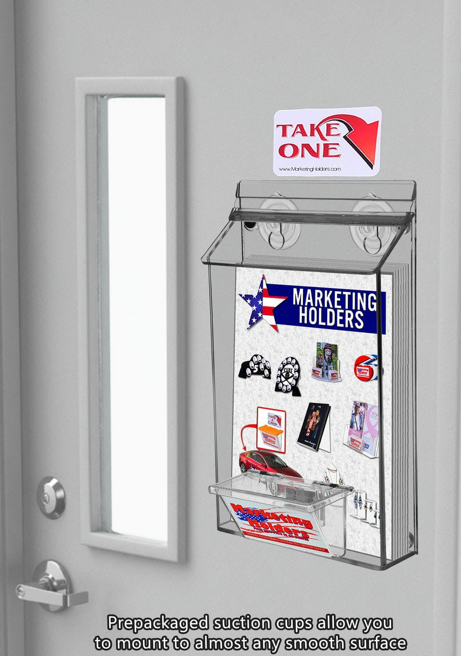 6"W x 9"H Suction Cup Outdoor Bifold Holder with Card Box
