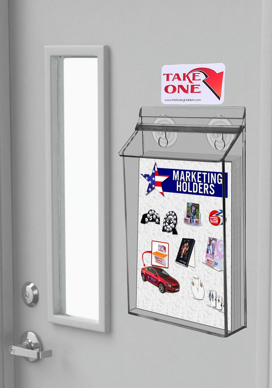 Outdoor Box Display Booklet Holder with literature mounted