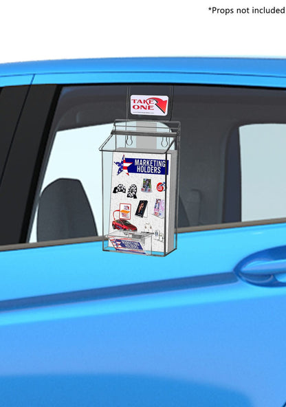 6"W x 9"H Outdoor Window Hook Brochure Holder with Card Box