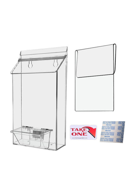 6"W x 9"H Outdoor Window Hook Brochure Holder with Card Box