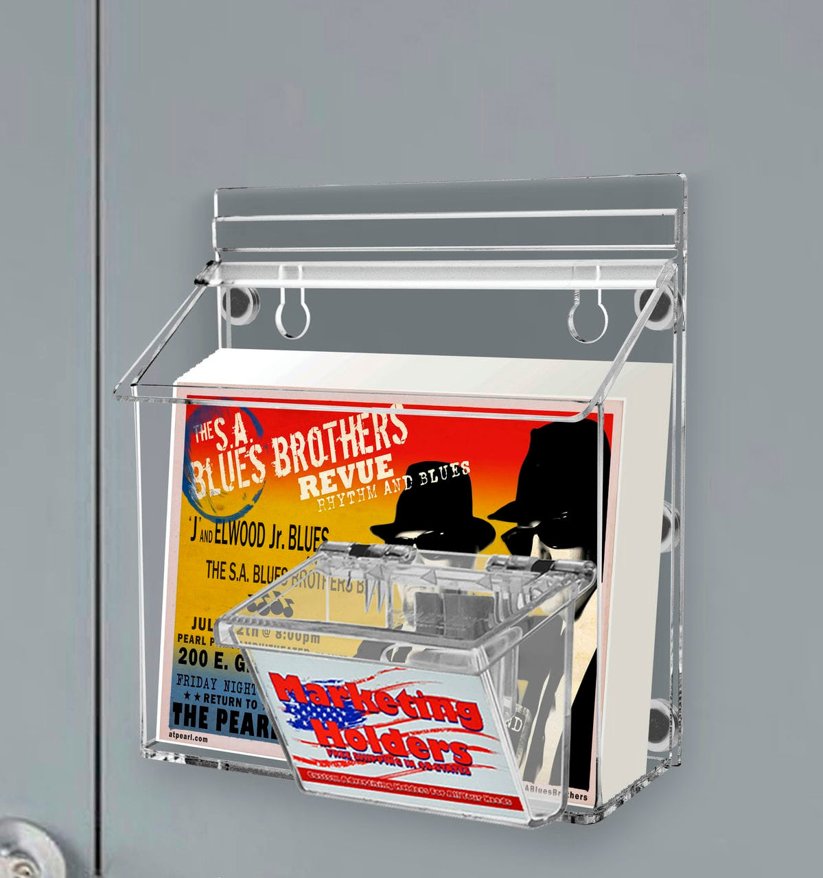 7.5"W x 5.5"H Magnetic Outdoor Postcard Holder with Card Box