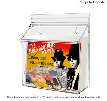 Seven Inch Wide Literature Outdoor Holder Document Adbox for Business Card with literature