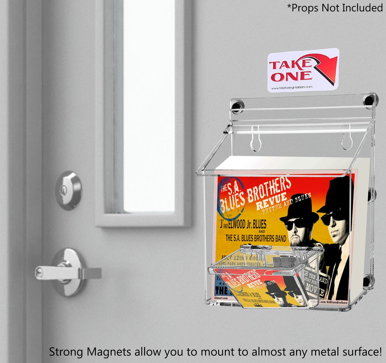 7.5"W x 5.5"H Magnetic Outdoor Postcard Holder Brochure Box with Lid