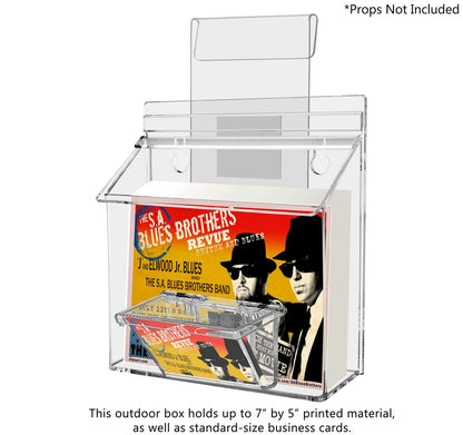 7.5"W x 5.5"H Outdoor Window Hook Postcard Holder with Card Box