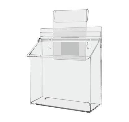 Seven and a half inch wide by five and a half inches high Vehicle Brochure Holder with Lid and Window Hook