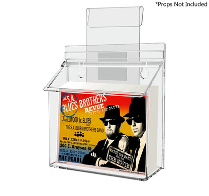 7.5"W x 5.5"H Outdoor Window Hook Postcard Holder Brochure Box