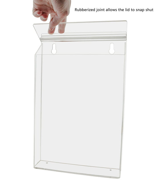 Eight and a half Document Display Literature Outdoor Magazine Holder lid action