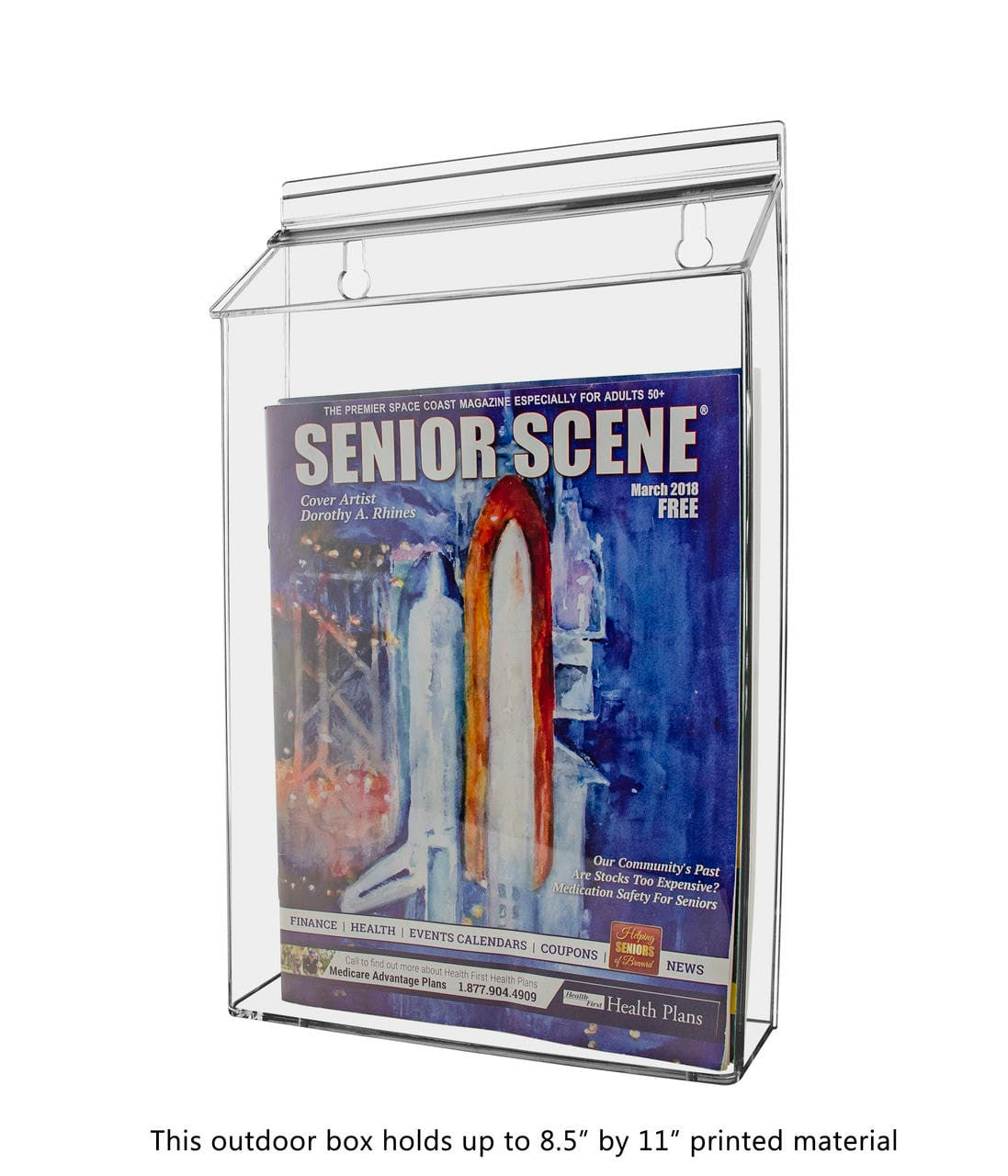 Eight and a half Document Display Literature Outdoor Magazine Holder with literature