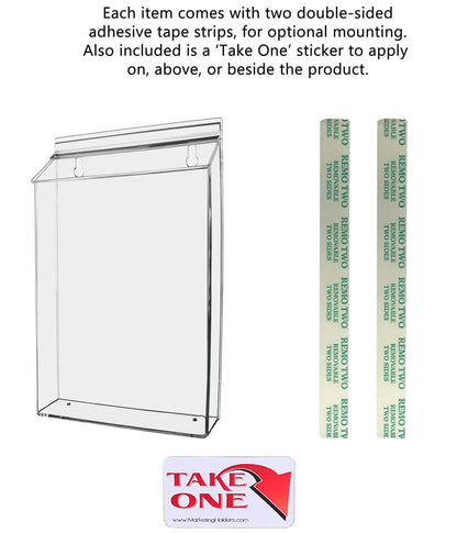 Eight and a half Document Display Literature Outdoor Magazine Holder with tape and sticker