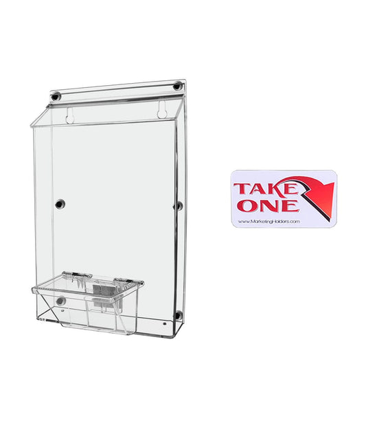 Magnetic 8.5"W x 11"H Outdoor Brochure Holder with Card Box