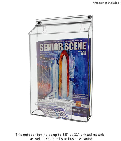 Magnetic 8.5"W x 11"H Outdoor Brochure Holder with Card Box