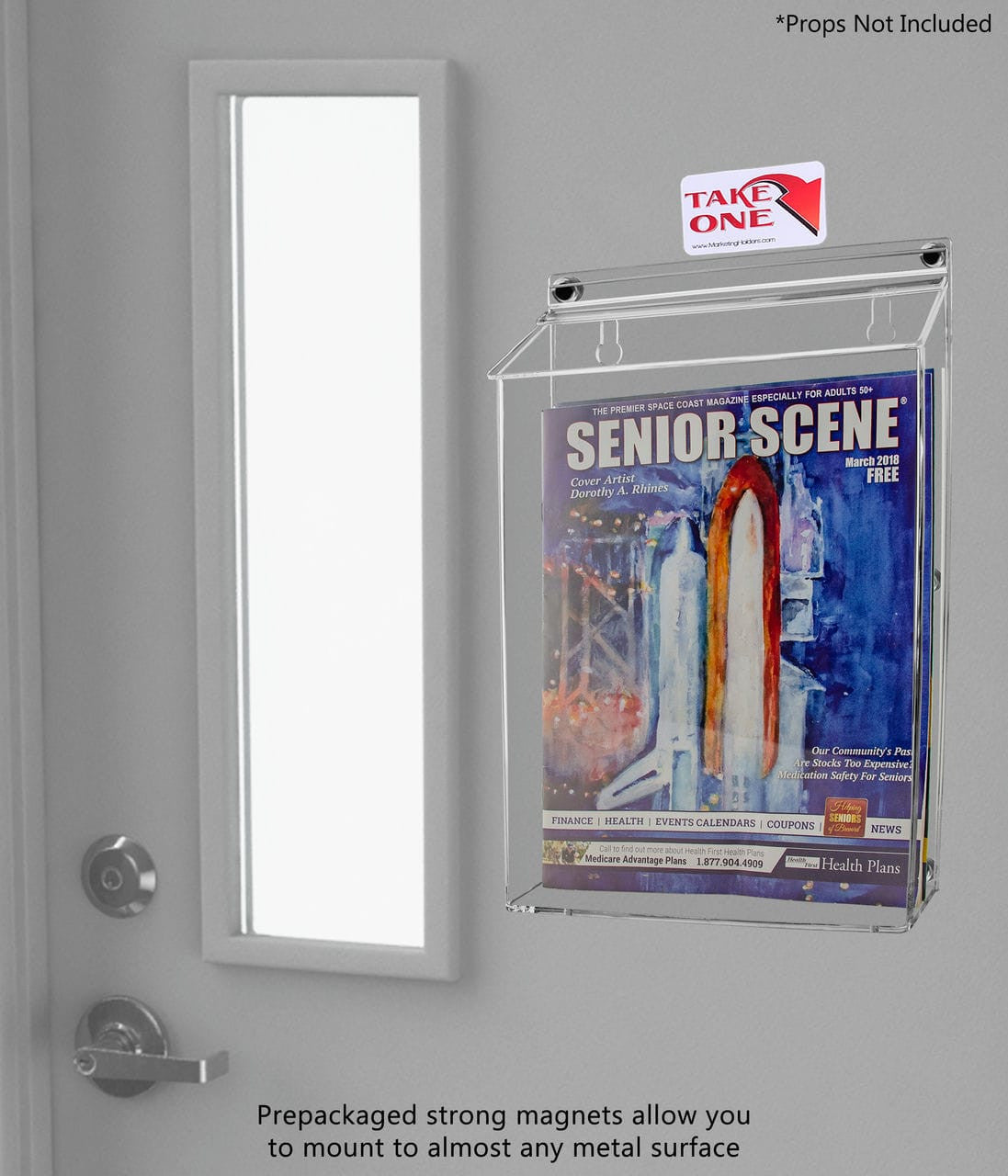 8.5"W x 11"H Magnetic Outdoor Brochure Holder Flyer Box with Lid