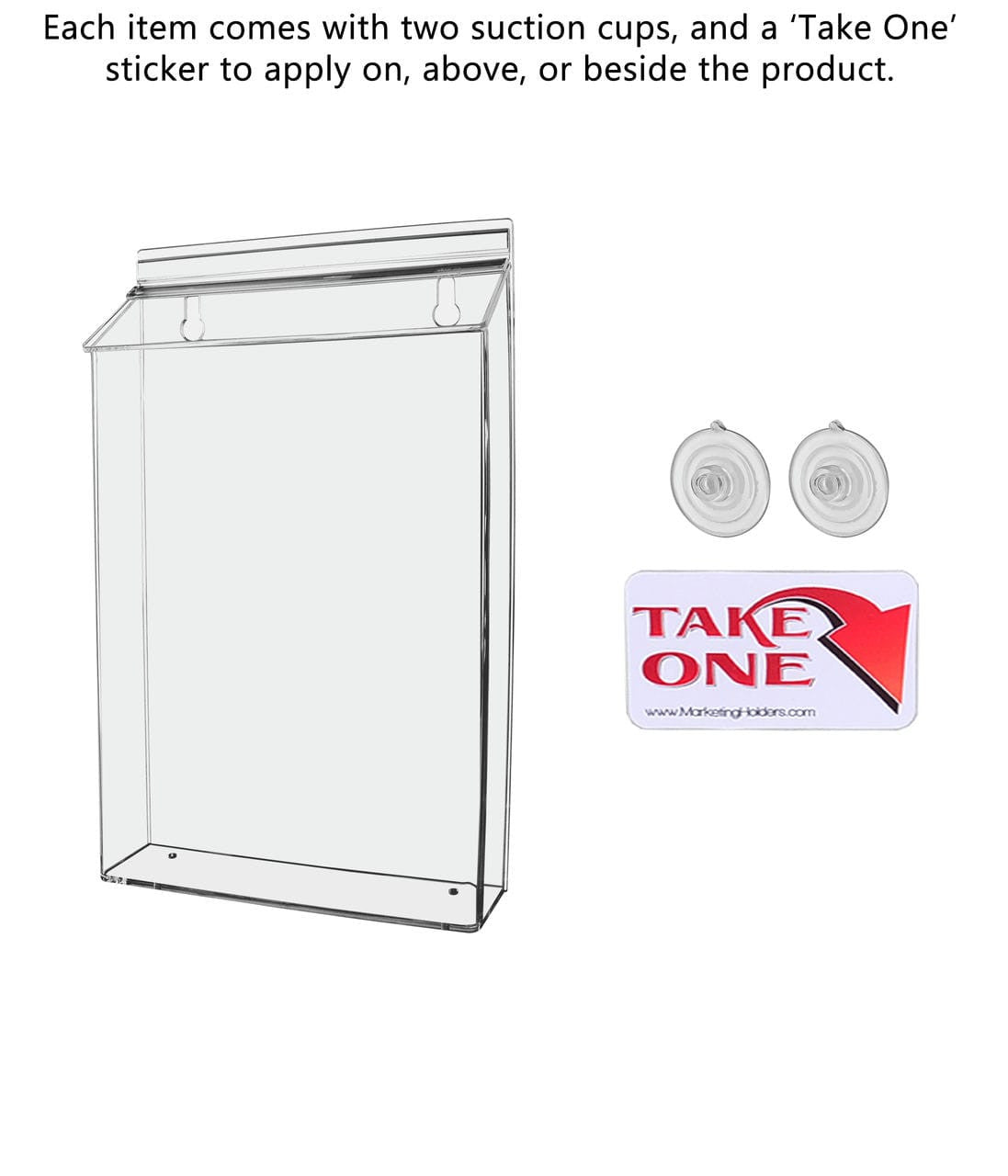 8.5"W x 11"H Suction Cup Outdoor Flyer Holder Window Mount