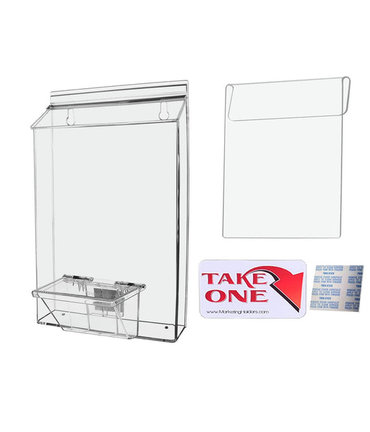 Eight and a half inch wide by eleven and three quarters inches high Vehicle Brochure Holder with adhesive and window hook