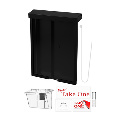 8.5"W x 11"H Outdoor Flyer Holder Wall Brochure Box with Card Bin