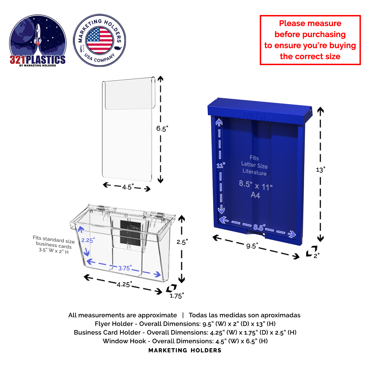 8.5"W x 11"H Outdoor Window Hook Catalog Holder with Card Box