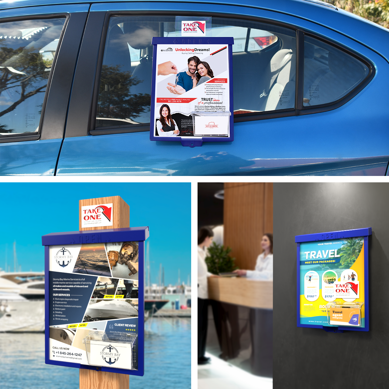 8.5"W x 11"H Outdoor Window Hook Catalog Holder with Card Box