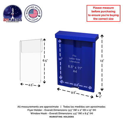 8.5"W x 11"H Outdoor Window Hook Catalog Holder Brochure Box